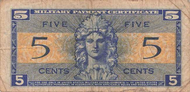 USA MPC Series 521 p.M28 5 Cents 1954 F